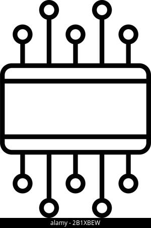 Symbol für Mikroschemelinie, Konzeptzeichen, Konturvektorabbildung, lineares Symbol. Stock Vektor