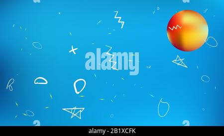 Planet und Schilder Hintergrund. Abbildung, glatt. Kreativ, hochauflösend und frisch. Sterne, Planeten, Zeichen. Buntes Universum neue Sterne leuchten. Stock Vektor