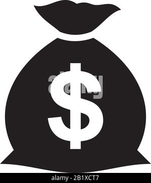 Geldbeutel Symbol Vorlage schwarz Farbe editierbar. Money Bag Symbol Symbol Flat Vector Illustration für Grafik und Web-Design. Stock Vektor