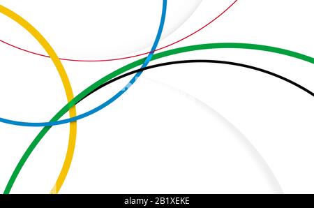 Abstrakte Farbkreise olympische Ringe Hintergrund. Vorlage für Broschürendesign, Karte, Banner, Poster Stock Vektor