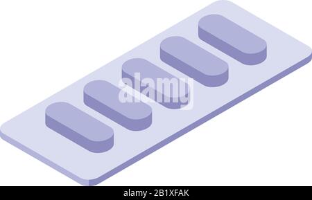 Symbol für Antifluenzepillen, isometrischer Stil Stock Vektor