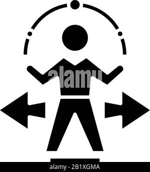 Comicated Tasks Black Icon, Concept Illustration, Vector Flat Symbol, Glyph Sign. Stock Vektor