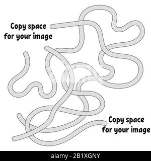 Abstraktes Labyrinth. Viele Möglichkeiten von Anfang bis Ende. Spielpuzzle für Kinder. Labyrinth-Rätsel. Vektorgrafiken. Mit Platz für Ihre Zeichnungen Stock Vektor