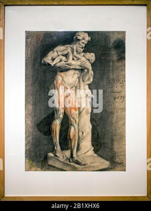 Hommage an den französischen Bildhauer Eugène PIRON (1875-1928) Grand Prix de Rome: Anatomische Studie Stockfoto