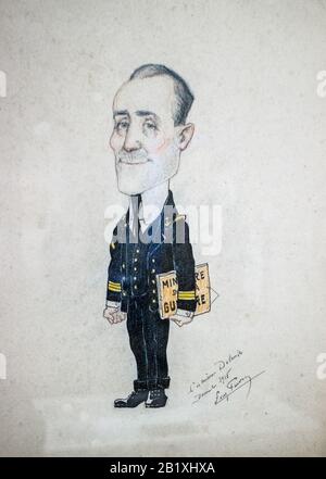 Hommage an den französischen Bildhauer Eugène PIRON (1875-1928) Grand Prix de Rome:Karikatur Stockfoto