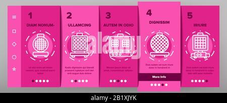 Waffle Iron Onboarding Icons Set Vector Stock Vektor