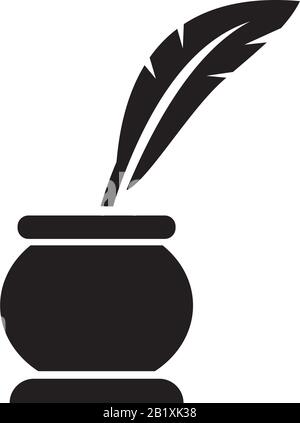 Feder- und Tintensymbol Vorlage schwarz Farbe editierbar. Feder- und Tintensymbol Symbol flache Vektorgrafiken für Grafik- und Webdesign. Stock Vektor