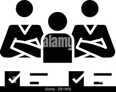 Collective Tasks Black Icon, Concept Illustration, Vector Flat Symbol, Glyph Sign. Stock Vektor