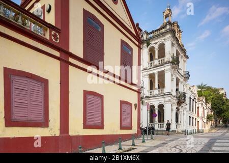 Chui Lok Chi Mansion auf der Rua de Joao de Almeida, Macau, China Stockfoto