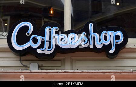Kaffeeshop, Amsterdam, Niederlande Stockfoto