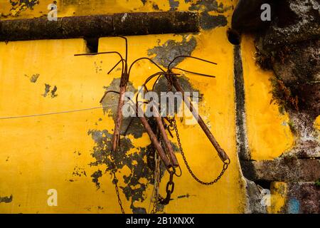 Anker, Hafen, Forte De Sao Tiago, Altstadt, Funchal, Madeira, Portugal Stockfoto