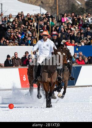 St. Moritz - 26. Januar 2020: Spielaktionen beim Snow Polo World Cup St.Moritz 2020 Stockfoto