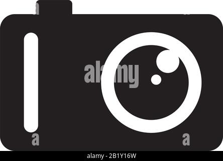 Kamerasymbol-Vorlage in schwarzer Farbe editierbar. Kamerasymbol Flat Vector Illustration für Grafik- und Webdesign. Stock Vektor