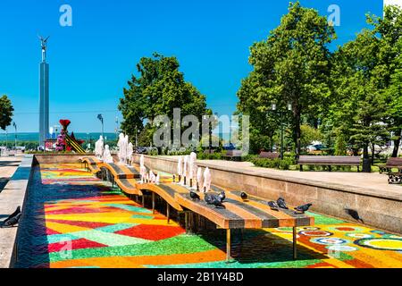 Memorial Fountain im Victory Park in Samara, Russland Stockfoto