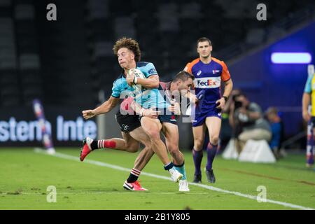 Sydney, Australien. Februar 2020. Mark Nawaqanitawase von Waratahs Angriffen während des Super-Rugby-Spiels zwischen NSW Waratahs und Emirates Lions im Bankwest Stadium, Sydney, Australien am 28. Februar 2020. Foto von Peter Dovgan. Nur redaktionelle Nutzung, Lizenz für kommerzielle Nutzung erforderlich. Keine Verwendung bei Wetten, Spielen oder einer einzelnen Club-/Liga-/Spielerpublikationen. Kredit: UK Sports Pics Ltd/Alamy Live News Stockfoto