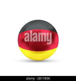 Deutschland Flagge projiziert als glänzende Kugel auf einem weißen Hintergrund Stock Vektor