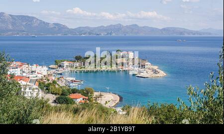 Eine schöne Aussicht vom Hafen von Datca, Mugla. Türkei Stockfoto