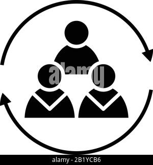 Radfahrwerk schwarz Symbol, Konzeptabbildung, Vektor-Flachsymbol, Glyph-Zeichen. Stock Vektor