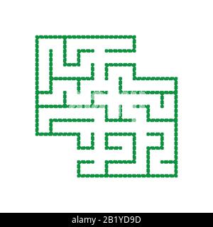 Ein farbiges quadratisches Labyrinth mit Eingang und Ausgang. Einfache flache Vektorgrafiken isoliert auf weißem Hintergrund. Mit einem Platz für Ihre Zeichnungen. Stock Vektor