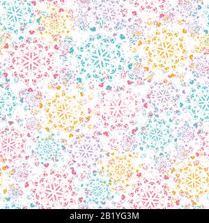 Buntes Mandalas nahtloses Vektormuster auf Weiß Stock Vektor