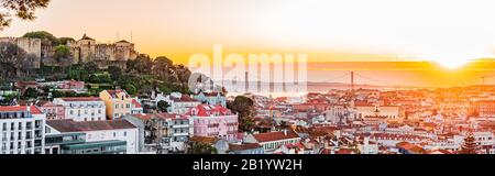 Lissabon Festung von Saint George, Portugal (Castelo de Sao Jorge) Stockfoto