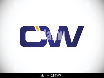 C W Anfangsbuchstaben Logo Design, Creative Modern Letters Vector Icon Logo Illustration. Stock Vektor