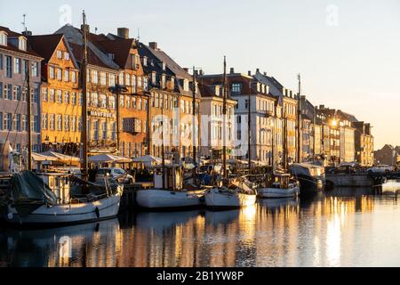 Berühmter Nyhavn in Kopenhagen, Dänemark Stockfoto