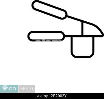 Symbol für Knoblauch drücken. Küchengerät. Diagrammsymbol für das Kochen von Website-Design, Logo, App, UI Stock Vektor