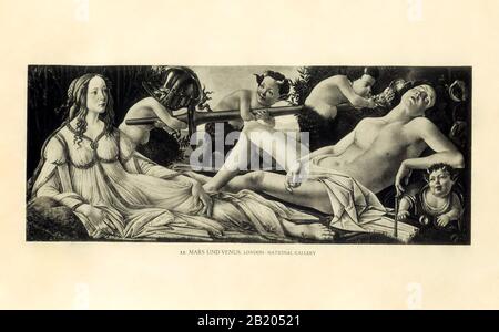 Mars und venus aus altem Buch Stockfoto