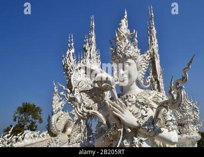 Wat Rong Khun, Der Weiße Tempel, in Chiang Rai. Thailand. Stockfoto