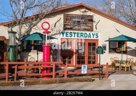 Shep's Miners Inn & Yesterdays Restaurant, Chloride, Arizona, 86431, USA. Die älteste kontinuierlich bewohnte Bergbaustadt der Vereinigten Staaten, Stockfoto