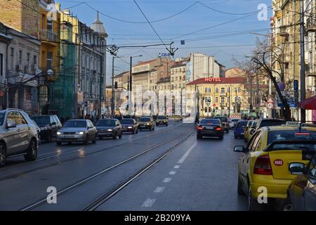 Sofia/Bulgarien - November 2017: Maria-Luiza-Boulevard in Sofia, der Hauptstadt Bulgariens. Stockfoto