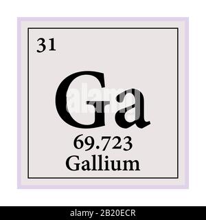 Gallium Periodensystem der Elemente Vektor-illustration eps 10. Stock Vektor