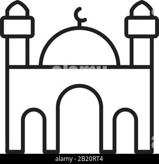 Moschee Symbolvorlage schwarz Farbe editierbar. Moschee-Symbol Flat Vector Illustration für Grafik- und Webdesign. Stock Vektor
