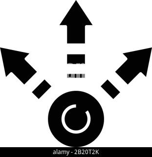 Symbol "Expansion Black", Konzeptabbildung, Symbol "Vektor Flat", Glyph-Zeichen. Stock Vektor