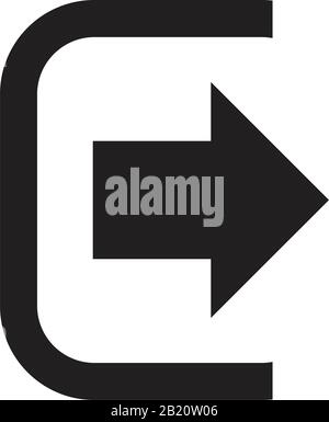 Vector Logout Icon template Black color editierbar. Logout Icon Symbol Flat Vector Illustration für Grafik und Webdesign. Stock Vektor