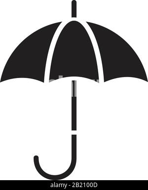 Regenschirm-Symbol-Vorlage in schwarzer Farbe editierbar. Umbrella Symbol Flat Vector Illustration für Grafik- und Webdesign. Stock Vektor