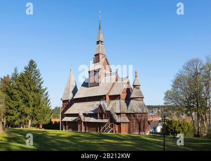 Gustav Adolf Stave Kirche in Hahnenklee, Goslar, Niedersachsen, Deutschland Stockfoto