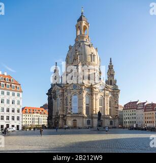 Liebfrauenkirche, Neumarkt, Dresden, Sachsen, Deutschland Stockfoto
