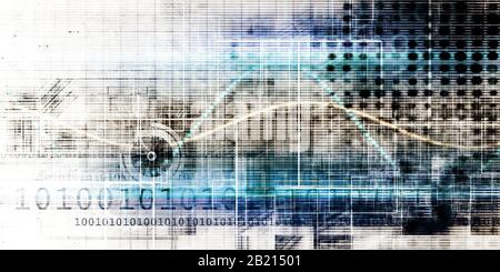 Datenschutz und Internet Security Scan-Konzept Stockfoto