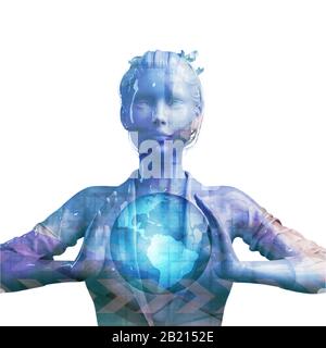 Globale Daten Marketing Informationen und Lösungen Konzept Stockfoto