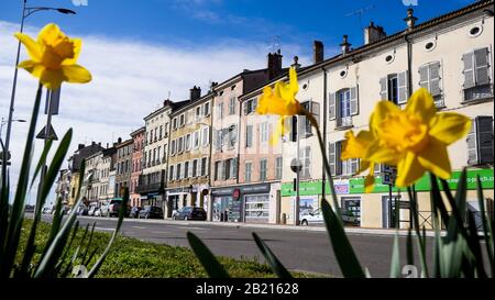 RN6 Road, am rechten Ufer des Flusses Saone, Mâcon, Saône-et-Loire, Frankreich Stockfoto