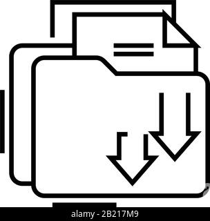 Zeilensymbol für neue Dateien, Konzeptzeichen, Vektorgrafiken für Umrisse, lineares Symbol. Stock Vektor