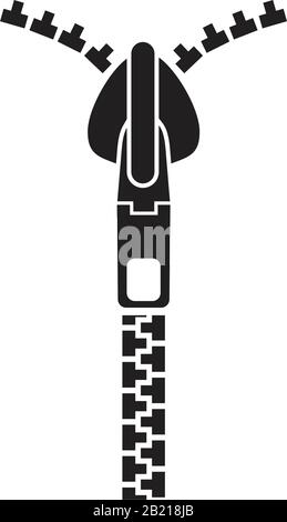 Zipper Zipper zieht oder Zipper Puller Vektorsymbol Vorlage schwarz Farbe editierbar. Zip-Puller oder Zipper Puller Vektorsymbol Symbol Flat Vector Illustration Stock Vektor