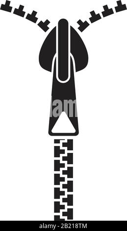 Zipper Zipper zieht oder Zipper Puller Vektorsymbol Vorlage schwarz Farbe editierbar. Zip-Puller oder Zipper Puller Vektorsymbol Symbol Flat Vector Illustration Stock Vektor