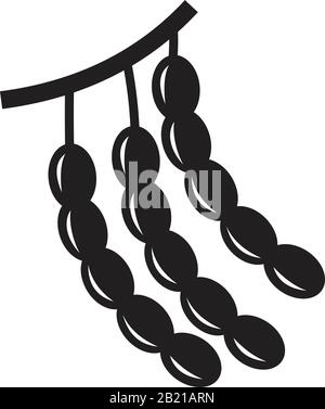 Soja Bohnen, Vektorgrafik-Linienschablone schwarz Farbe editierbar. Soja Bohnen, Vektorgrafiksymbol Symbol Flache Vektorgrafik für Grafik und Web d Stock Vektor