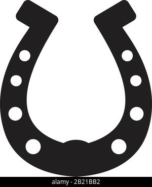 Vorlage für Pferdeschuhsymbole in schwarzer Farbe editierbar. Symbol "Pferdeschuh" Symbol "Flat Vector Illustration" für Grafik- und Webdesign. Stock Vektor