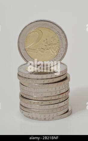 2 Euro Muenzen Stockfoto