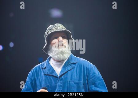 Riga, Lettland. Februar 2020. Fred Durst von der amerikanischen Band LIMP BIZKIT tritt in der Arena Riga auf. Credit: Gints Ivuskans/Alamy Live News Stockfoto