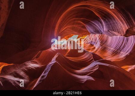 Fantastischer Blick auf Antelope Canyon Arizona United States. Stockfoto
